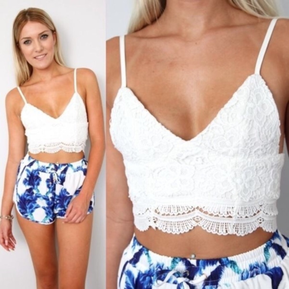 Crochet white Bralette
